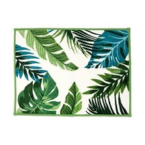 발 매트 러그 몬스테라 콤팩트 목욕, 60×45×1cm, 그린