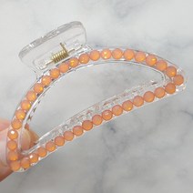 SUNNYDAY 심플 펠롱 큐빅 반달 투명 헤어집게핀 반머리 올림머리 백화점 고급 헤어핀 머리핀 큰 대형 빅 왕 집게핀 Q8