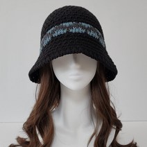 올리비아몰 여성 겨울 배색 니트 벙거지 모자