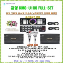 금영 고급형노래방반주기 KMS-U100세트/앰프스피커 포함세트/모니터 별매/고정형 노래방기계세트/회관-휴계실-문화센타-노래방용 노래방기기 풀세트/세림전자, 유선마이크 타입, WS-1000스피커(450W 10형/2개)