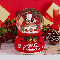 오르골보석함 뉴타입 산타클로스 수정수 환상적 공주 눈날림 오르골 선물남자 여학생타입 선물 소품, T01-산타클로스, C01-중간사이즈 수동 눈날림