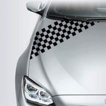 자동차 체크패턴 데칼 흠집커버 스티커, 블랙, E타입