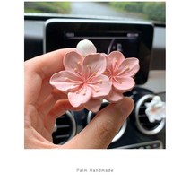 YAPOGI차량용 방향제 송풍구꽂이 꽃모양 석고 방향제, 울금향, 백차오일