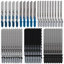 톱날 1050pcs 지그 톱 블레이드 세트 T정강이 퍼즐 나무 얇은 금속 절단 도구 DEWALT보쉬히타치Makita Milwa, 50PCS