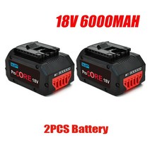 프로 코어 리튬 이온 배터리 팩 보쉬 18 볼트 맥스 무선 전동 공구 드릴용 GBA18V80 V 6000mAh 신제품, 06 2PCS 6000mAh