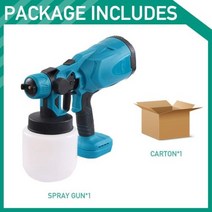 성능좋은 800ML 전기 스프레이 건 HVLP 무선 페인트 분무기 DIY 자동차 가구 스틸 코팅 에어 브러시 마키타 18V 배터리 호환, No battery no plug+EU 플러그