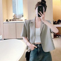 여름 여성 숏자켓 바람막이 점퍼 반팔자켓 캐주얼