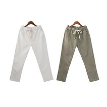 hope마트-리넨바지 간절기부터 여름까지 착용가능한 여성팬츠 바지 밴딩팬츠 배기팬츠 패션바지 데일리팬츠-hghhgkljhioun