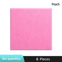 방음재 흡음재 6pcs 스퀘어 룸 방음 스튜디오 액세서리 방음 패널 고밀도 음향 방음 인테리어 도어, 복숭아, 12mm 고밀도