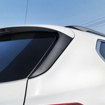 [브레든] 쌍용 올뉴렉스턴 튜닝 리어사이드 가니쉬 카본 스티커, 유광블루카본