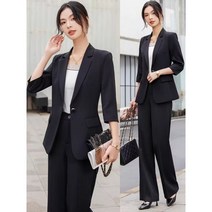 ANYOU 여성 슬림핏 정장 직장인 고급 정장 바지