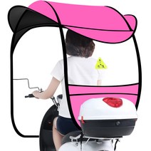 오토바이 우산 차광막 전동차 비천막 전기자전거 차양, C1 후면창(빅포켓)/ 버블피쉬/거울포함