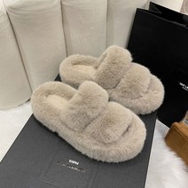 겨울용 부드러운 따뜻한 컴포트 플랫 모피 슬리퍼 브랜드 디자이너 슬립온 슬라이드 플립플롭 캐주얼 침실 신발 2023년 상품