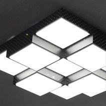 18평 인테리어 디자인 LED 큐브등 거실 조명 75W 블랙 30평형 빛번짐 작은방 방등