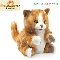 노란 얼룩고양이 손인형 복화술 유아 인형극 장난감