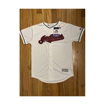 클리블랜드 인디언스 마제스틱 쿨 베이스 MLB 저지 (청소년 라지) 화이트 새상품 택있음