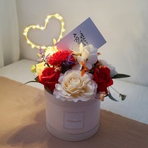 카네이션 반전 용돈박스 어버이날 생신 선물 용돈티슈, 12반전용돈박스 레드+하트조명