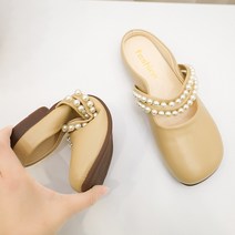 진주 슬리퍼 심플 플랫 슬리퍼