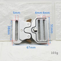 1pc 25-50mm 합금 릴리스 버클 야외 전술 벨트 스트랩 웨빙 조정 버클 diy 의류 액세서리 yk032 리폼 수선, 실버-38mm