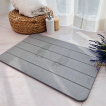 아르앤유 프리미엄 욕실 화장실 규조토 발매트 40x60, 그레이, 그레이