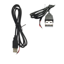 USB Awg22 2선 전원코드 연장 케이블 숫단자 1M, 1개