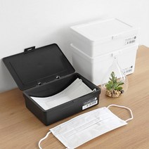 소품 마스크 물티슈 깔끔 보관 정리 수납함 850ml 주방 회사 웰포켓 욕실 다용도, 블랙