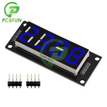 아두이노키트 프로그래밍 전자 아두이노 모듈 부품 0.56 인치 4 자리 7 세그먼트 led 디지털 튜브 tm1637 드라이버 ic 디스플레이 모듈 arduino 디지털 io 2, 파란색