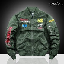 SMOPIG 남성 트레이닝 카고 파일럿 재킷