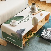 명품 식탁보 모던 미니멀 테이블보 코튼 린넨 Yinshang, 【면 및 리넨 방수 모델】 60 * 180cm, 화이트에 바나나 잎 커피 테이블 피복