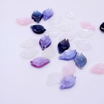 12x19mm 입체감이 좋은 꽃잎 장식 5개 비녀재료, 아이보리톤
