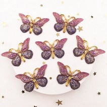 단추 스냅 똑딱이 블라우스 가방 펜치 신제품 수지 25x38mm 블링 컬러풀 나비 플랫백 라인석 1 홀 장 DIY 웨딩 아플리케 공예 W75 10 개, [19] 15