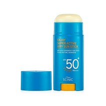 SCINIC 싸이닉 인조이 슈퍼 액티브 에어리 선스틱 SPF50+ PA++++ 0.53온스 15g | 강력한 자외선 차단 언제 어디서나 에어라이트 투명 한국 스킨케어