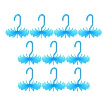 10 조각 다기능 회전 된 타이 랙 18 후크 주최자 홀더 회전식 스카프 걸이 홈 용품 여성 남성을위한 걸이 벨트, 13x12x1.5CM, 플라스틱, 푸른