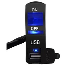 DC2V 오토바이 전화 충전기 방수 LED 표시기 OnOff 스위치 핸들 막 USB 마운트, 03 Blue