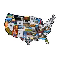 캠핑카악세서리 캠핑카용품 40x60cm 미국 지도 여행 스티커 pvc 자동차 데칼 캠핑카 트레일러 rv 데칼 2매 uv 방수 지도 스티커, 하얀