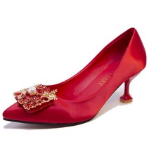 킬힐펌프스 중국식 수화 신혼화 여성 신부 임부 웨딩드레스 이중사용 플랫 청키 슈즈 안 피곤해요 발 2340546997