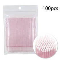 100PCS 크리스탈 일회용 MicroBrush 속눈썹 확장 개별 속눈썹 속눈썹 확장 도구 용 면봉 마이크로 브러시 제거, pink