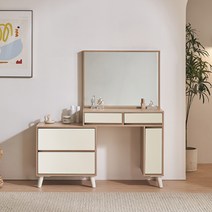 동서가구 이즈 플루토 확장형 수납거울 화장대 IJL024, 오크아이보리