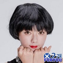 ForU687 바가지머리 가발 분장가발 재밌는가발 파티소품 2개 웃긴분장 파티용가발, 두리몰 본상품선택