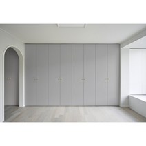 [20년 전통 유비스] 맞춤 붙박이장 무몰딩 맞춤제작 무료시공 여닫이장 페트 무광 화이트 그레이 다크그레이 [30cm 당], 모노그레이