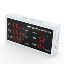 공기질측정기 다기능 모니터 포름 알데히드 co co2 hcho tvoc 감지기 품 분석기 고정밀 디지털 품 분석기, 하얀