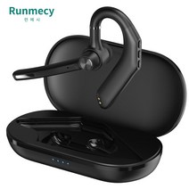 런메시 Runmecy 귀걸이형 블루투스 이어폰 고음질 충전창포함 블루투스5.0, 블랙