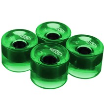 4 개/대 스케이트 보드 바퀴 82A PU 롤러 롱 타이어 베어링 스크롤 휠 교체 부품, Transparent green