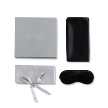 머리카락과 피부를 위한 실크 베개 커버 - 핑크 100% 22 Momme 멀베리 실크 베개 커버 - 50.8x76.2cm - 수면용 실크 아이 마스크가 있는 용 실크 베개 커버 -, Black