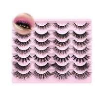 Newcally Fairy False Eyelashes Cat Eye Wispy Fluffy Fake Natural Strip Faux Mink Lashes Pack 7 Style, E - Fairy