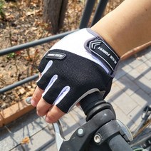 에이엔알 자전거 장갑 반장갑 화이트블랙