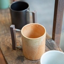 피어몰 이천도자기 수 빈티지 칸탈 일자 머그 450ml 도자기 물잔 물컵 음료수 커피, 청자