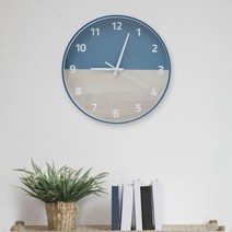 시시홈 원형 인테리어 모던 벽시계, 블루