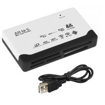 cd리더기 CD롬 CD플레이어 DVD 미니 메모리 카드 리더기 올인원 카드 리더기 usb 2.0 480mbps 카드 리더기 tf ms m2 xd cf micro sd 76, 하얀