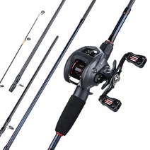 Sougayilang 휴대용 여행 낚시 콤보 1.8-2.4m 캐스팅 낚싯대 및 12 1BB 릴 콤보 낚싯줄 루어 가방 액세서리, 막대와 릴, 2.4m 및 오른손